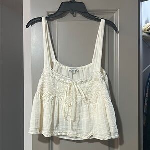 Women's Cream Lace Detail Top